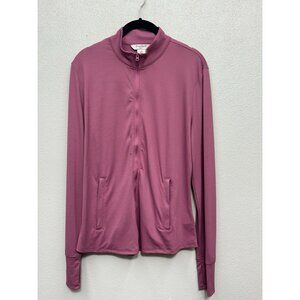 Tommy Bahama Golf Womens Jacket Large Mauve Lightweight Stretch Textured Preppy